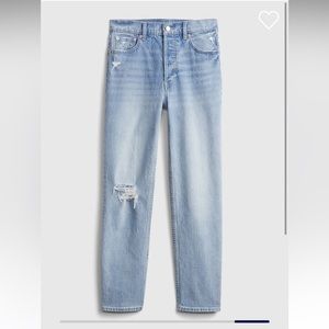 Gap High Rise Destructed Cheeky Straight Jeans with Washwell